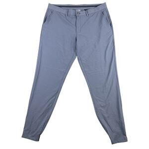 PRIMO Jogger Pants Mens 38 Reg Gray Performance Zip Ankle Tapered Stretch Golf